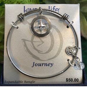 Love This Life Silver Plated Journey Bangl…